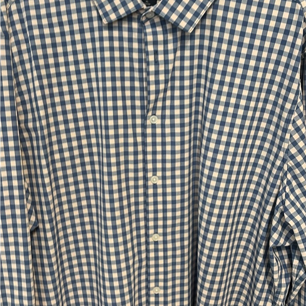 Mizzen+Main Blue and White Gingham Shirt